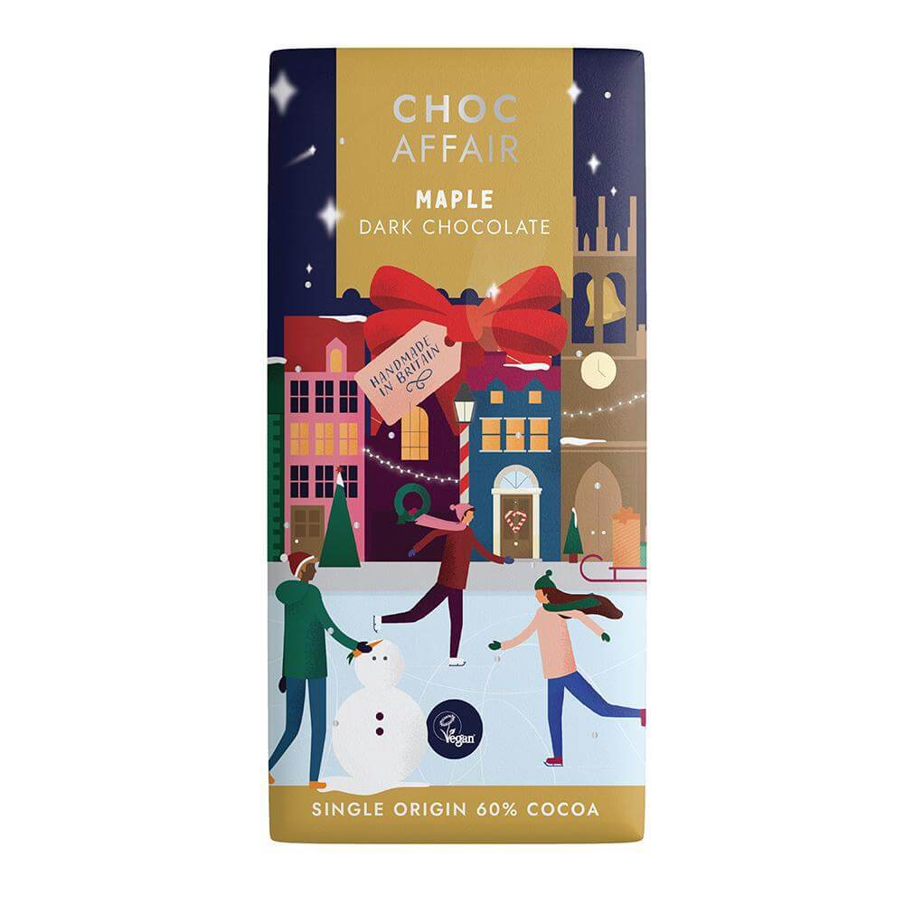 Choc Affair Maple Dark Chocolate Bar 90g